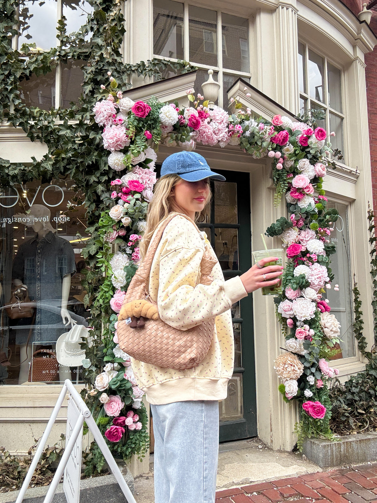 Blank Toasted Cream Roses Sweatshirt
