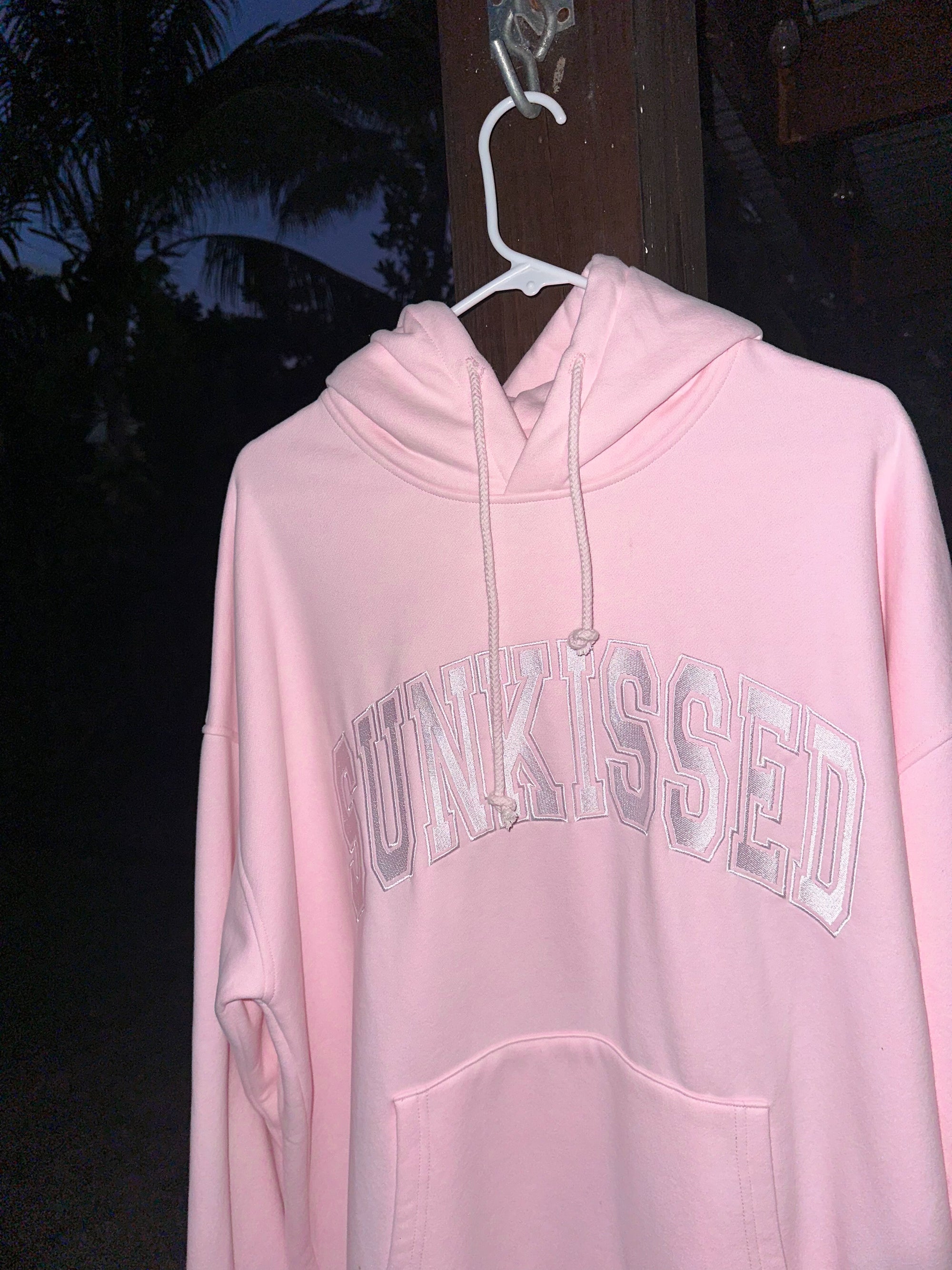 Light Pink Varsity Embroider Hoodie