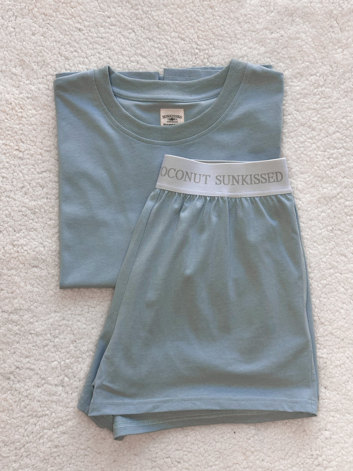 Coastal Blue Basic Blank Slightly Cropped Tee