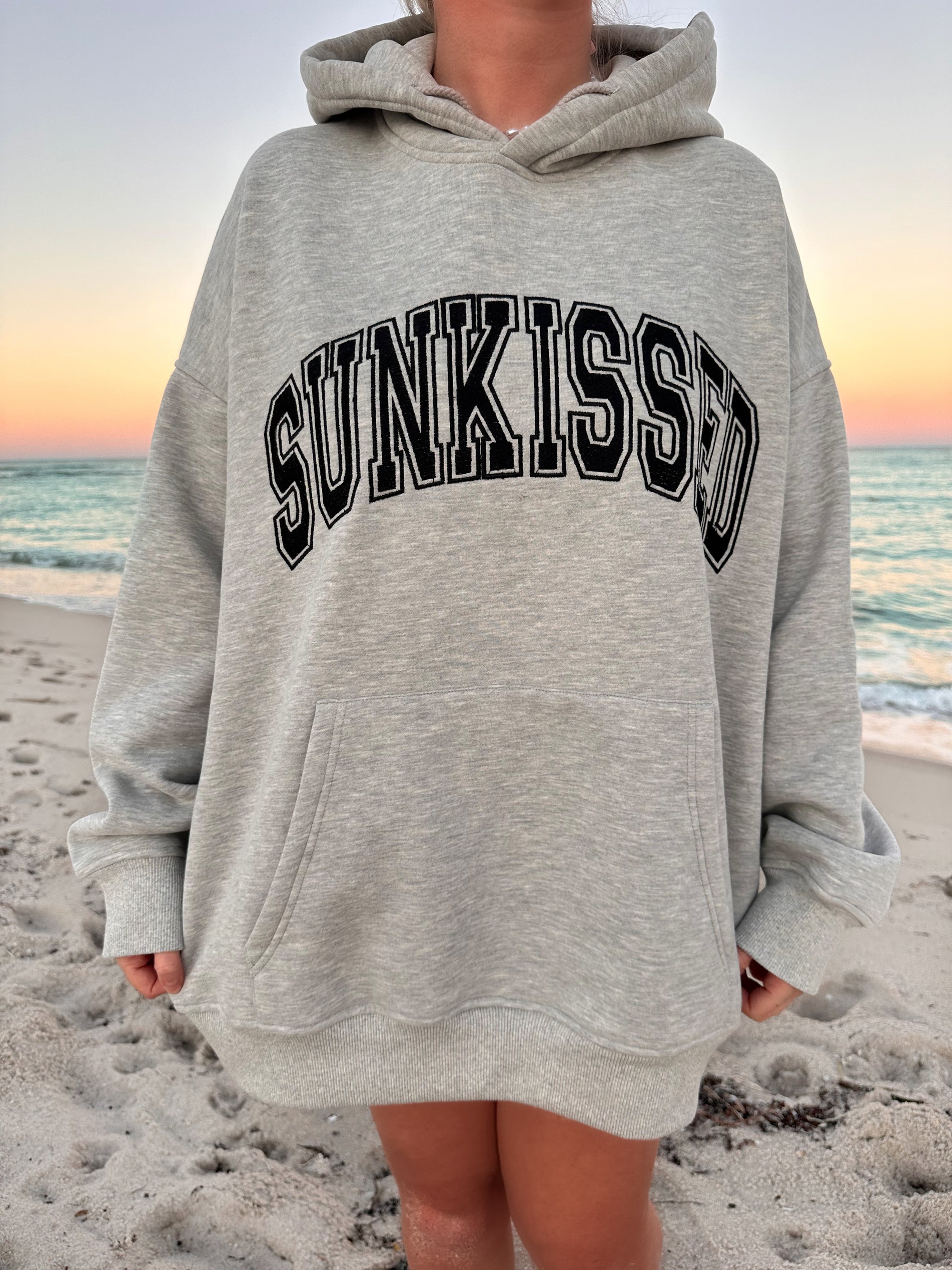 Afternoon Grey Sunkissed Varsity Embroider Hoodie