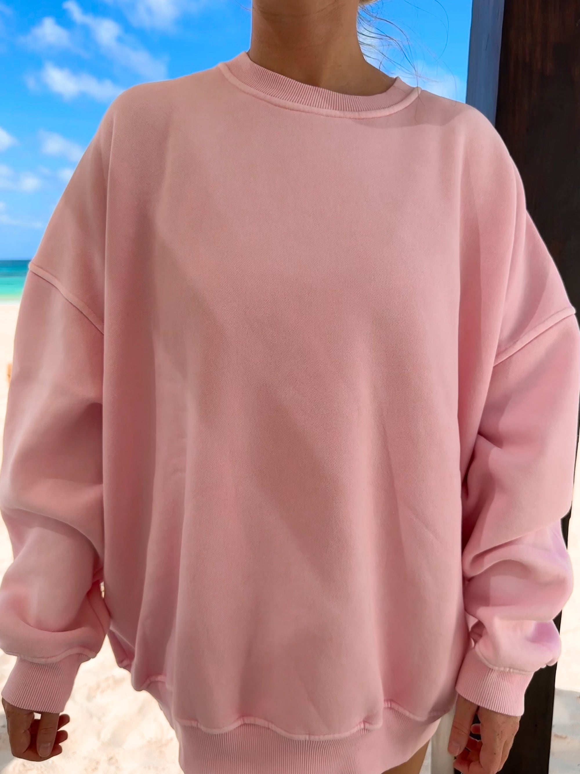 Vintage Pink Washed Basic Blank Sweatshirt