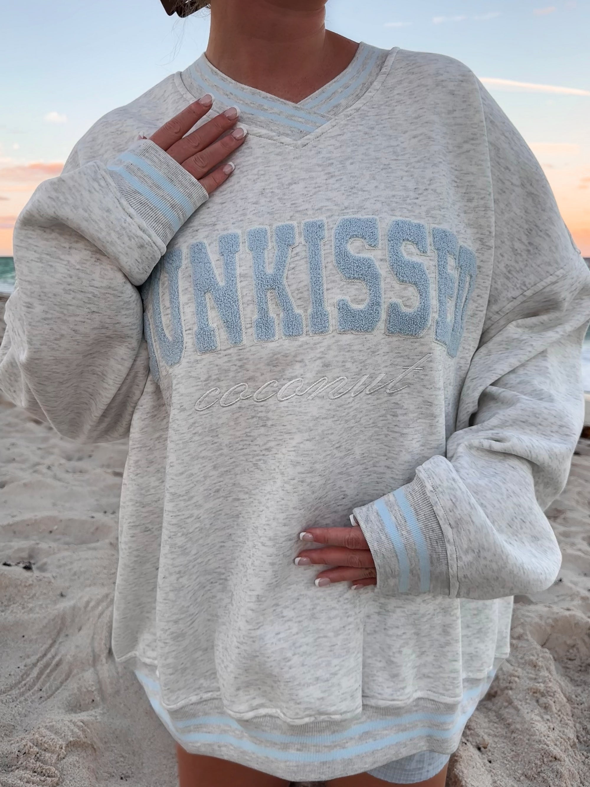 Sunkissed Preppy Embroider Sweatshirt