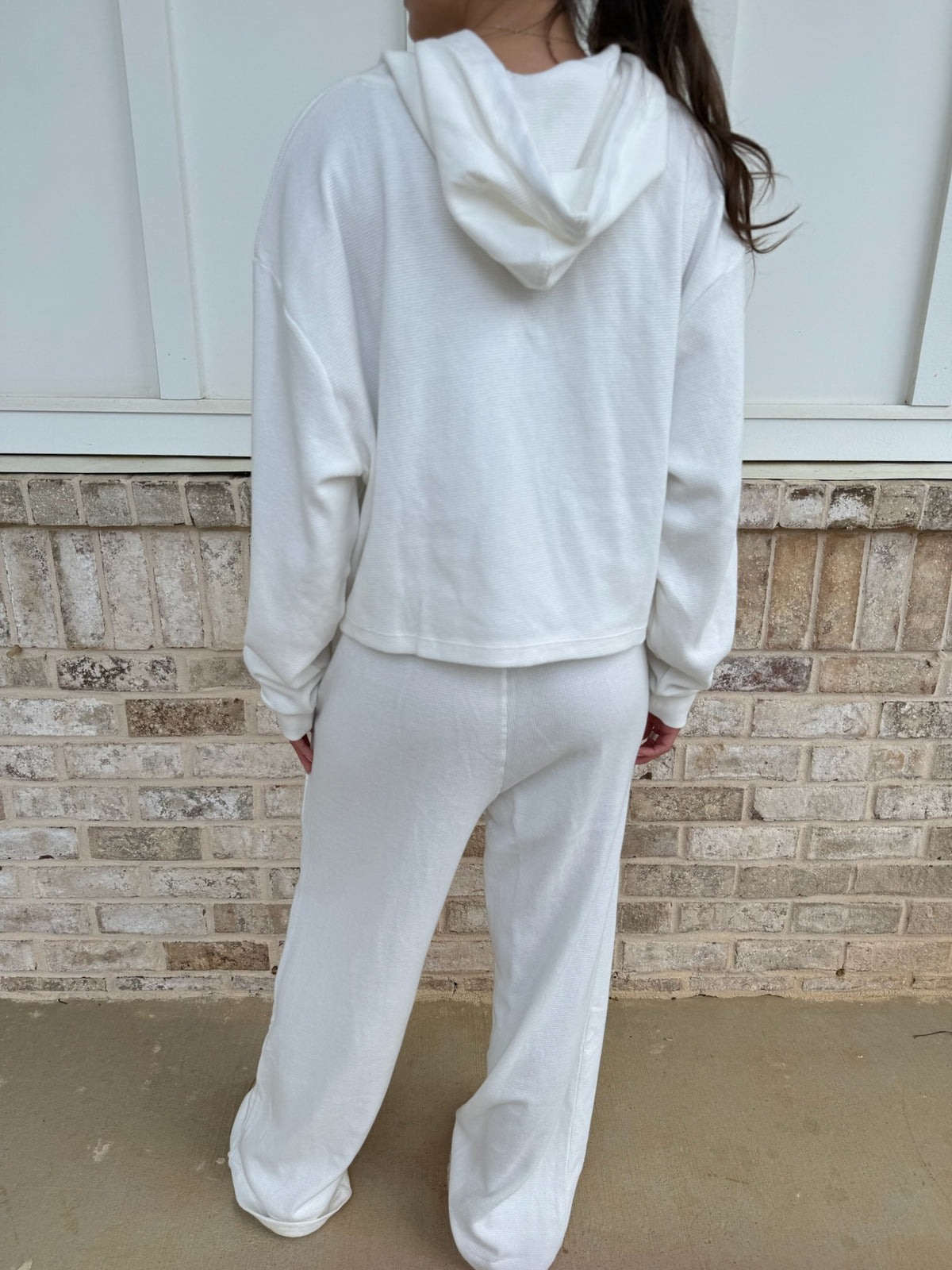 Ivory Waffle Knit Pants