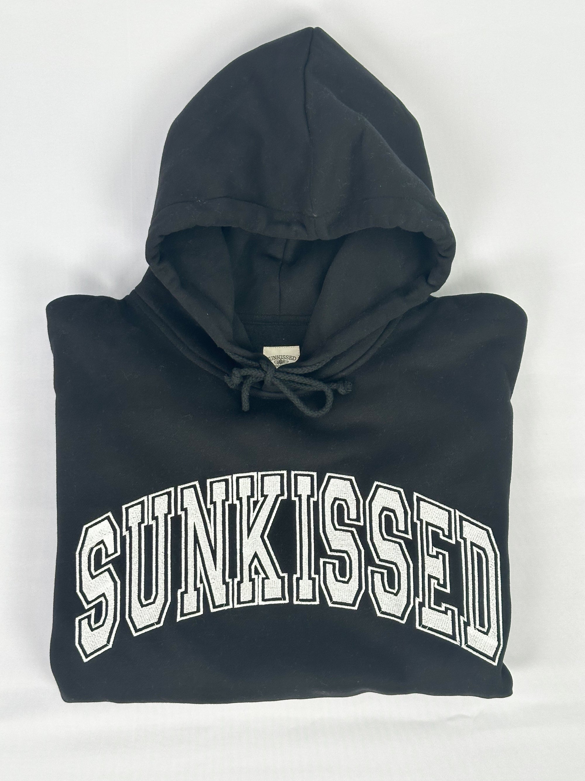 Black Sunkissed Varsity Embroider Hoodie