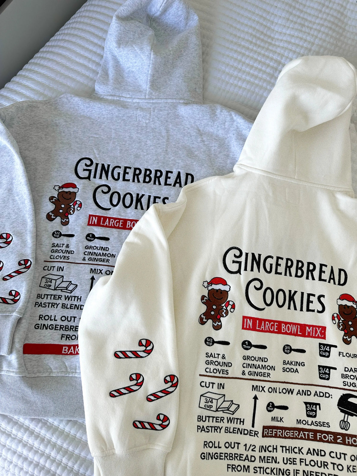 Gingerbread Recipe Christmas Embroider Hoodie