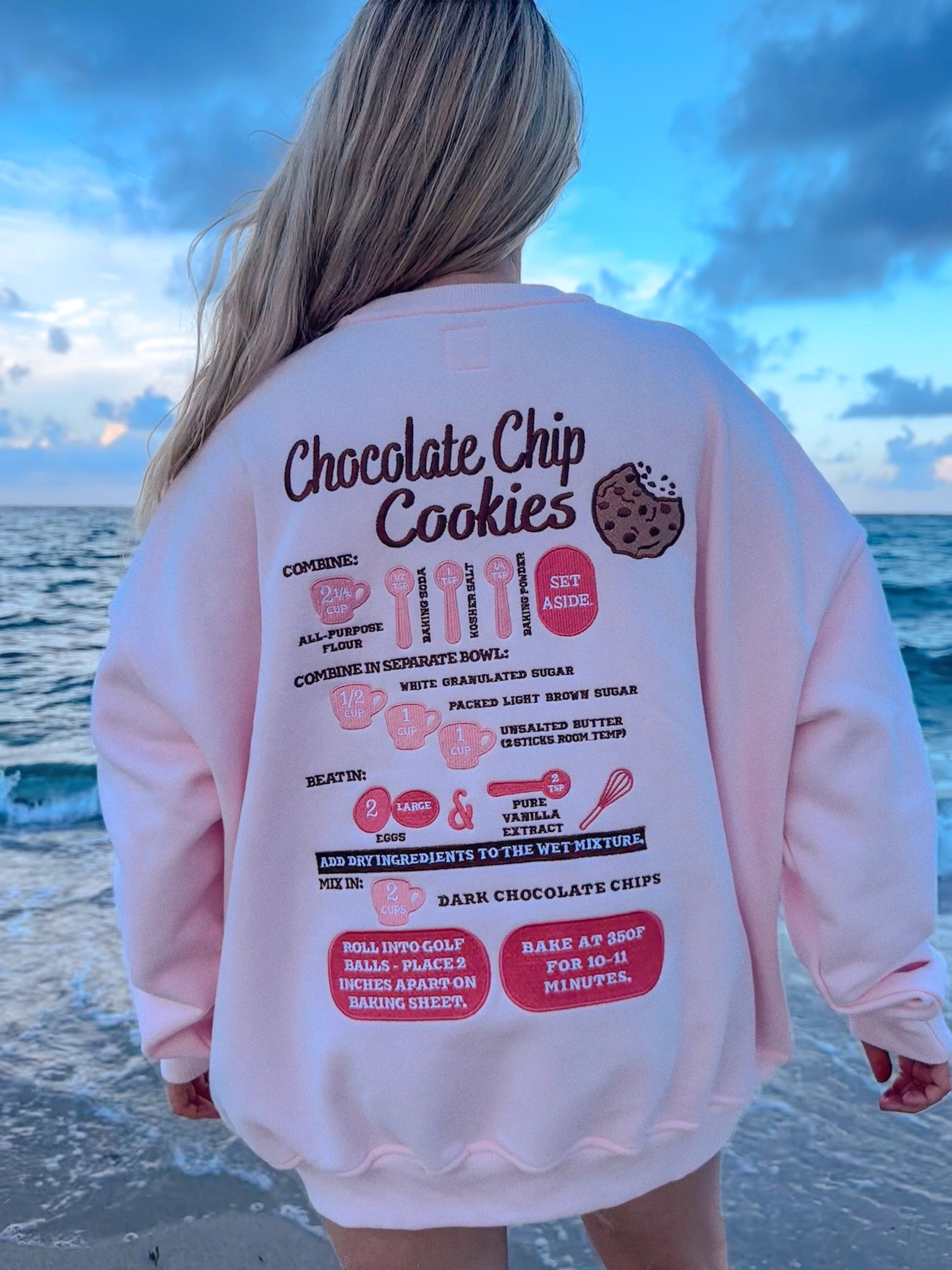 Chocolate Chip Cookie Recipe Embroider Sweatshirt