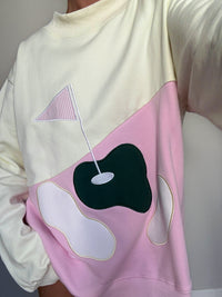 Golfing On The Green Mockneck Sweatshirt 100% Cotton