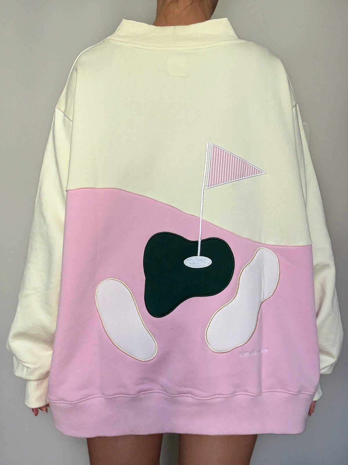 Golfing On The Green Mockneck Sweatshirt 100% Cotton