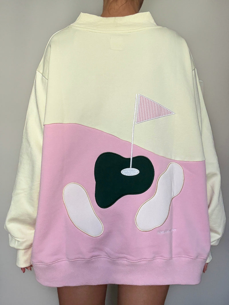 Golfing On The Green Mockneck Sweatshirt 100% Cotton