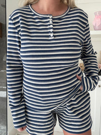 Striped Knit Loungewear Shorts