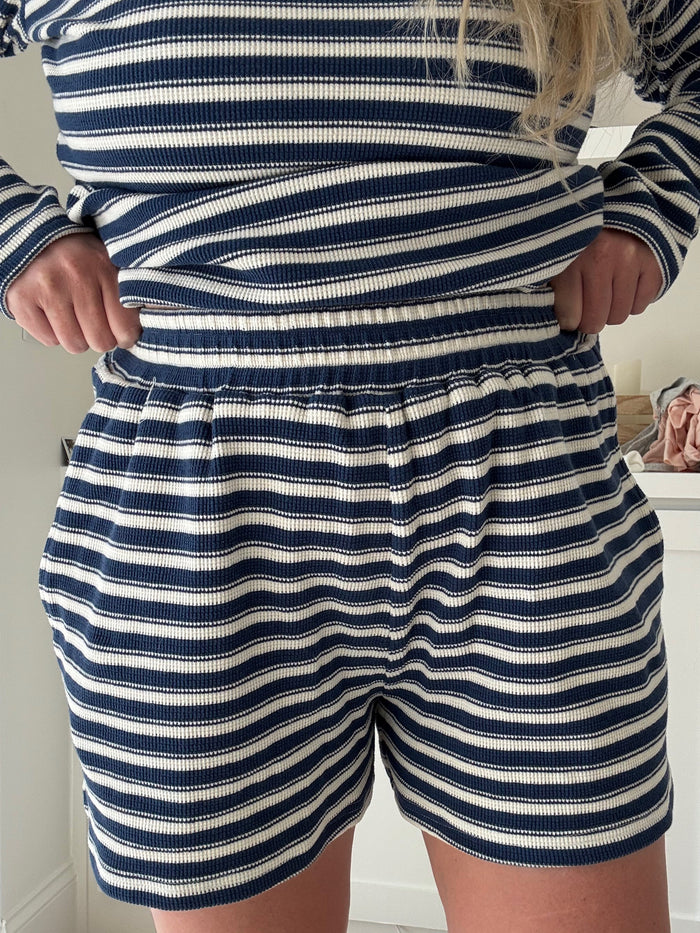 Striped Knit Loungewear Shorts