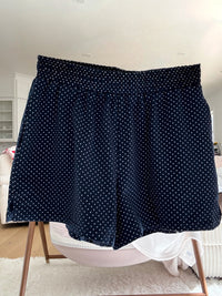 Navy Blue Polka Dot Loungewear Shorts