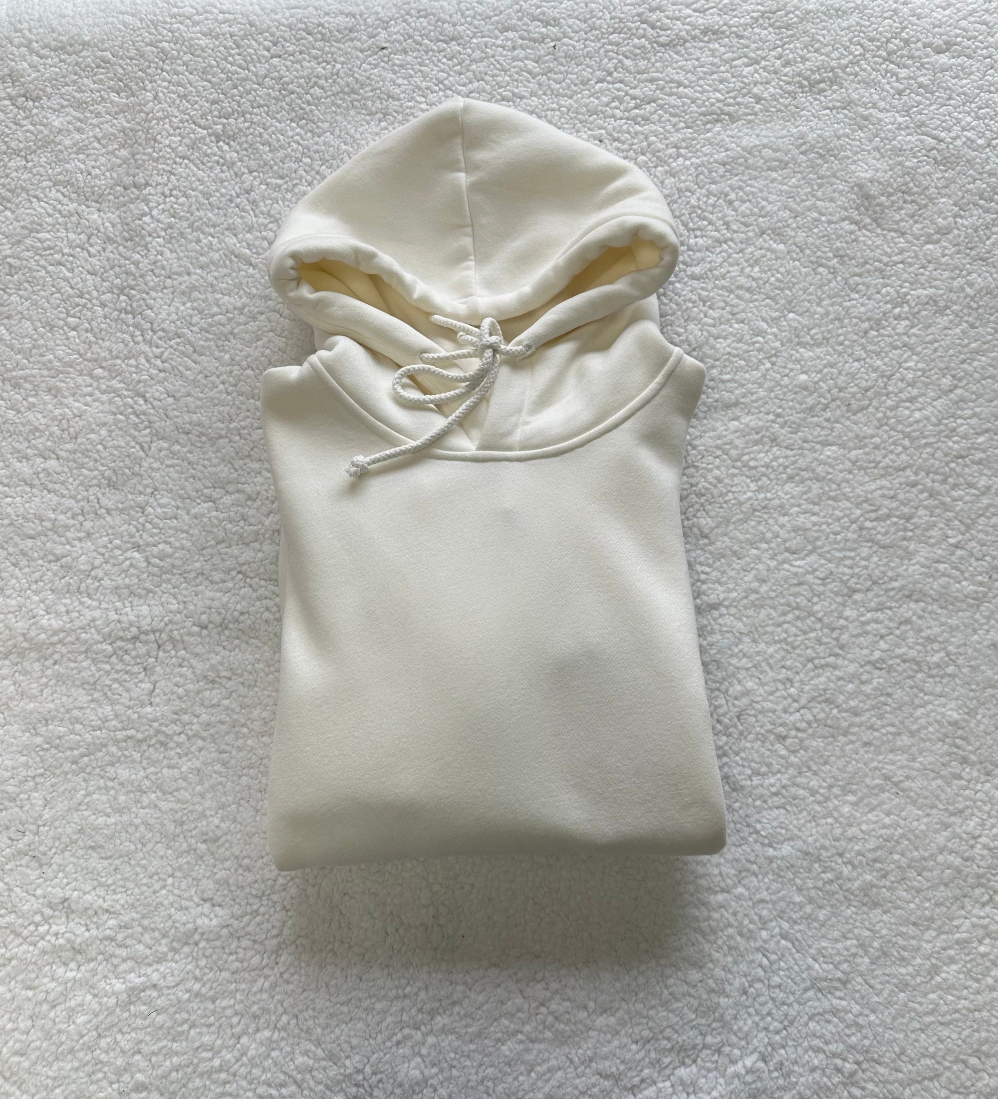 Ivory Basic Blank Hoodie