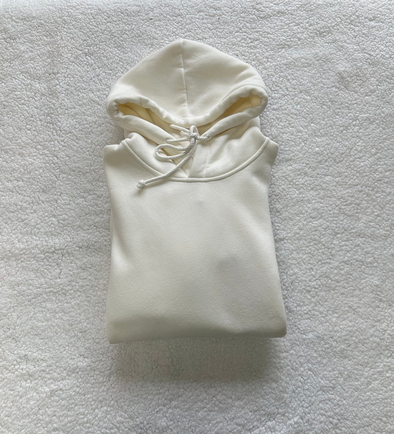 Ivory Basic Blank Hoodie