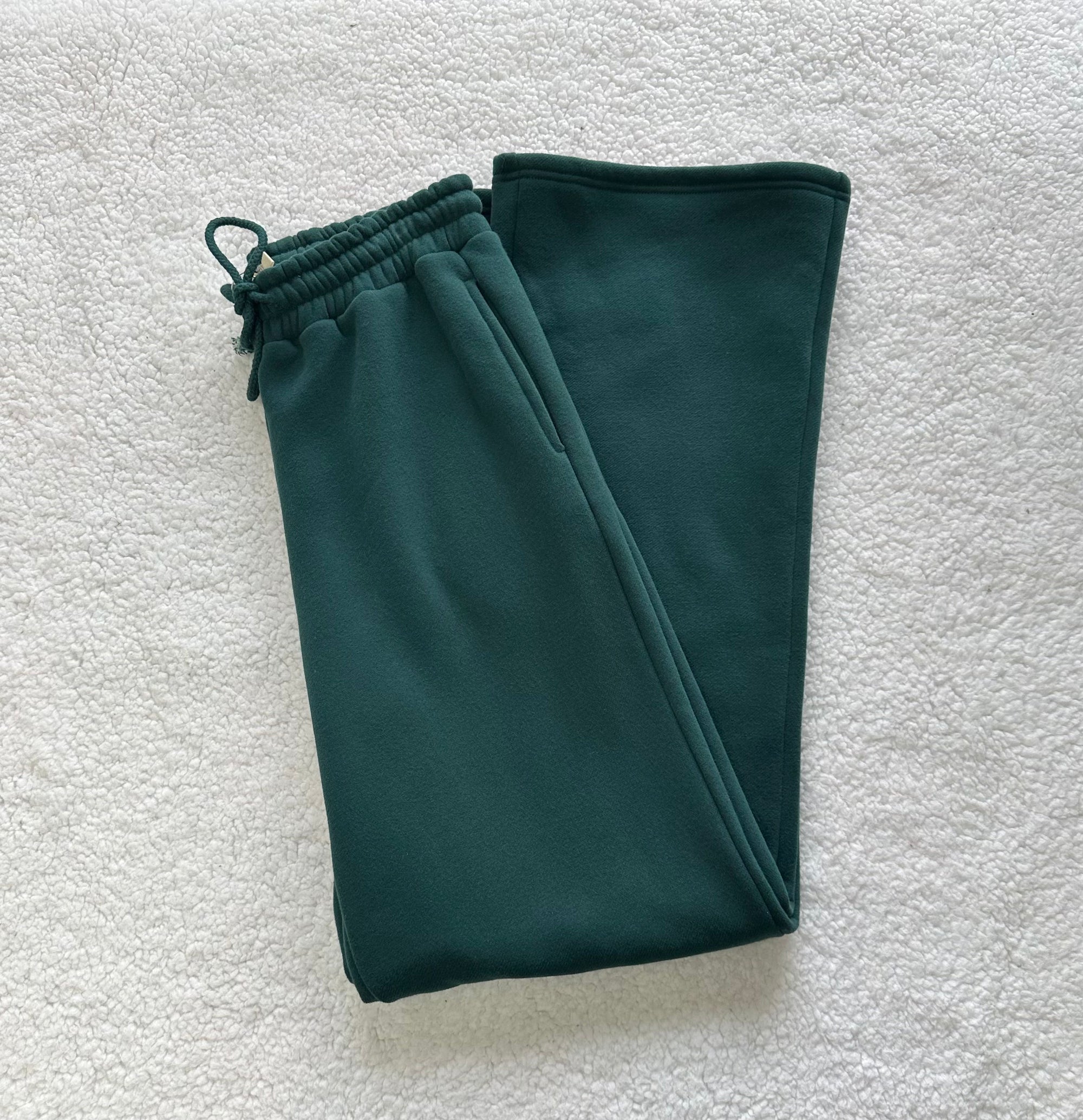 Winter Green Basic Blank Flare Sweatpants