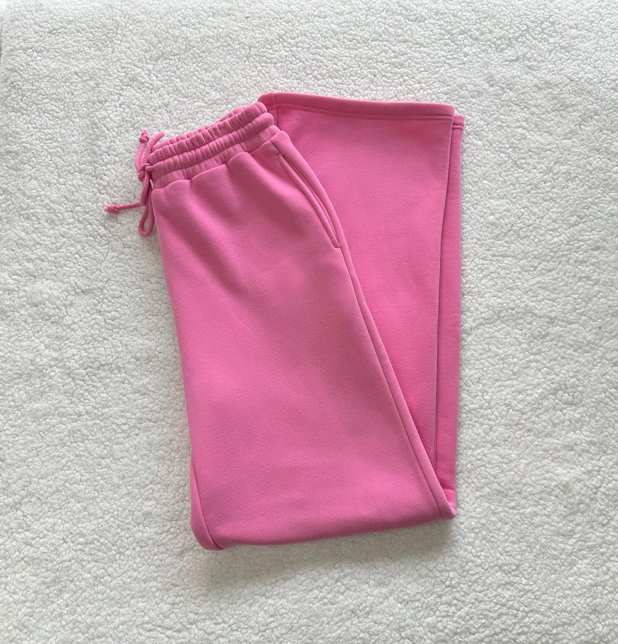 Taffy Pink Basic Blank Flare Sweatpants