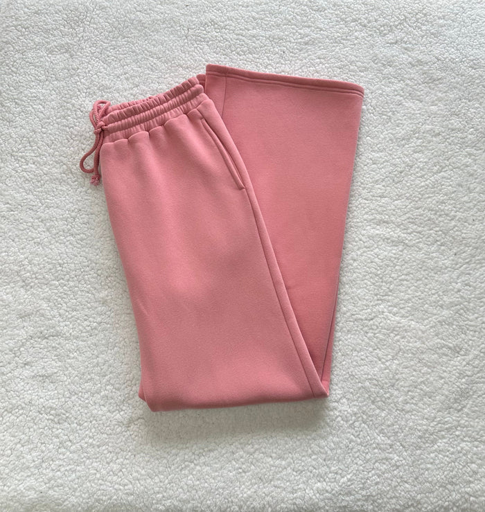 Ice Cream Pink Basic Blank Flare Sweatpants