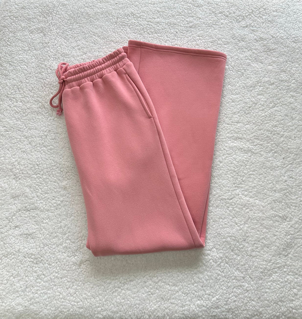 Ice Cream Pink Basic Blank Flare Sweatpants