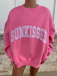 Sunkissed Collegiate Embroider Oversized Crewneck Sweatshirt