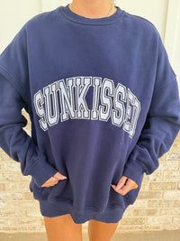 Sunkissed Collegiate Embroider Oversized Crewneck Sweatshirt