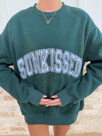 Sunkissed Collegiate Embroider Oversized Crewneck Sweatshirt