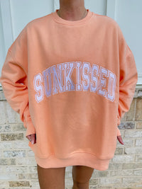 Sunkissed Collegiate Embroider Oversized Crewneck Sweatshirt