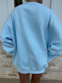 Sunkissed Collegiate Embroider Oversized Crewneck Sweatshirt