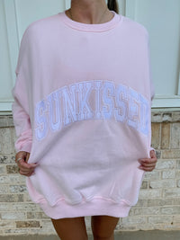 Sunkissed Collegiate Embroider Oversized Crewneck Sweatshirt