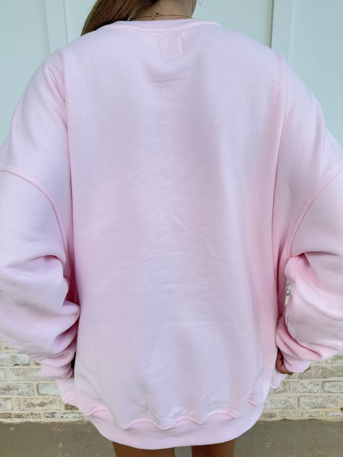 Sunkissed Collegiate Embroider Oversized Crewneck Sweatshirt