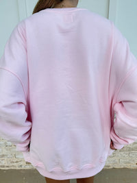 Sunkissed Collegiate Embroider Oversized Crewneck Sweatshirt