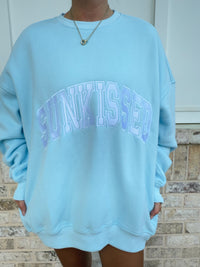 Sunkissed Collegiate Embroider Oversized Crewneck Sweatshirt