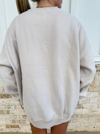 Sunkissed Collegiate Embroider Oversized Crewneck Sweatshirt
