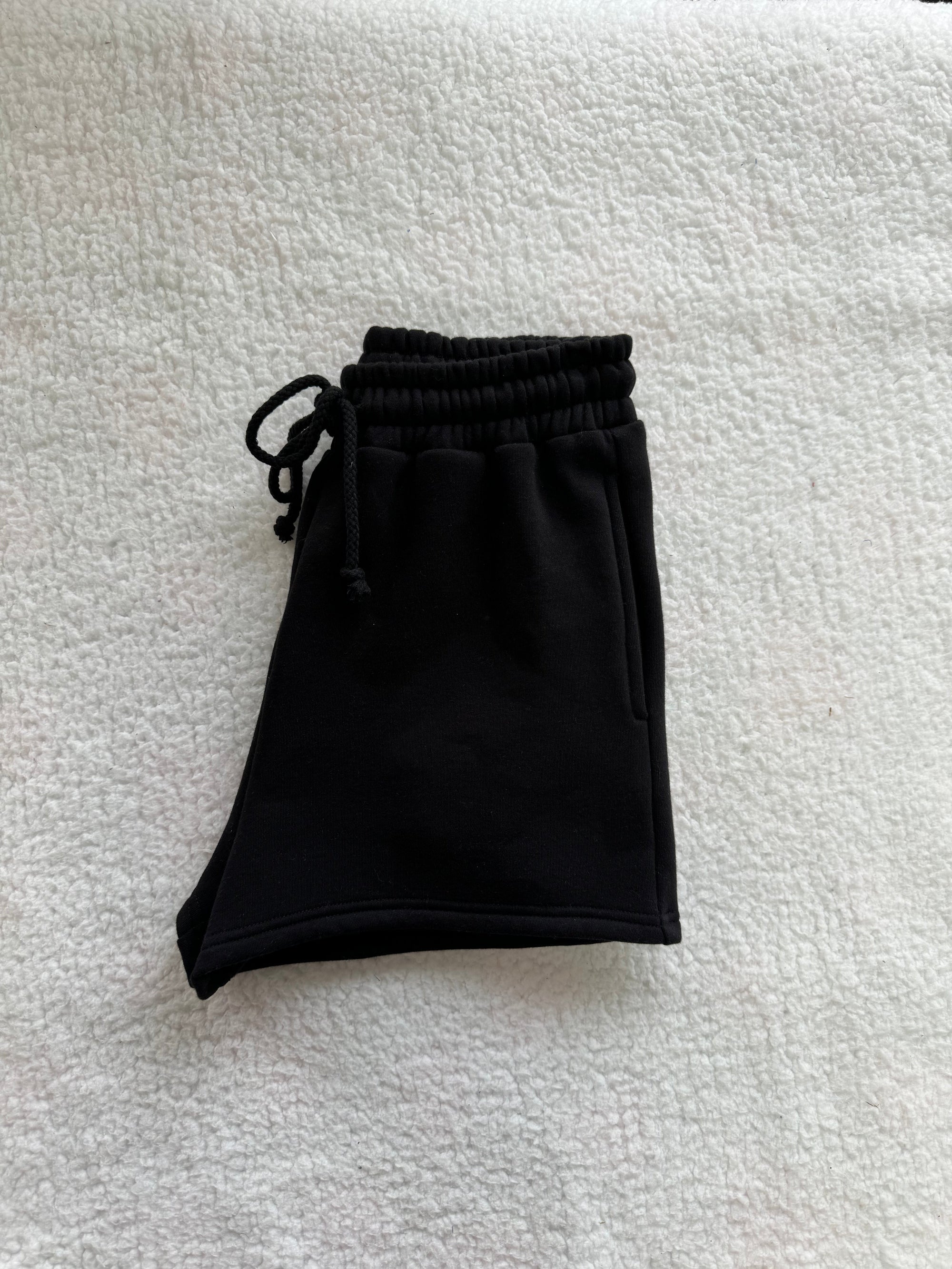 Black Basic Blank Shorts