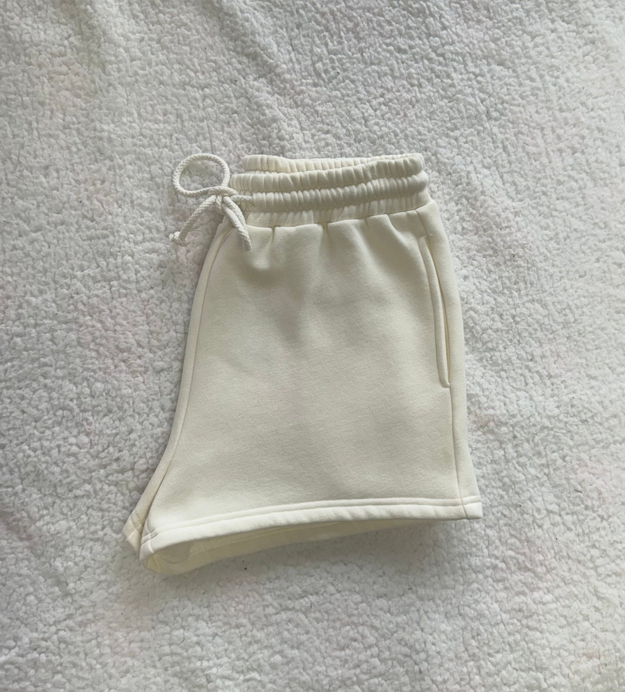 Ivory Basic Blank Shorts