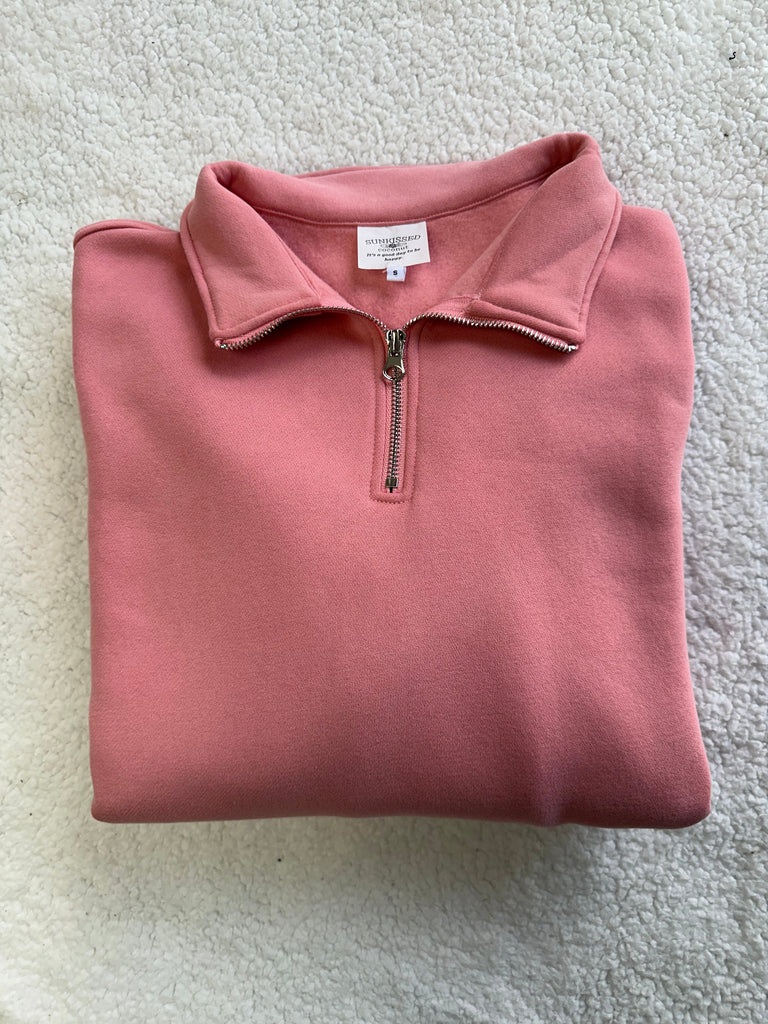 Ice Cream Pink Basic Blank Quarter-Zip Sweatshirt