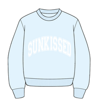 Icy Blue Sunkissed Varsity Embroider Sweatshirt