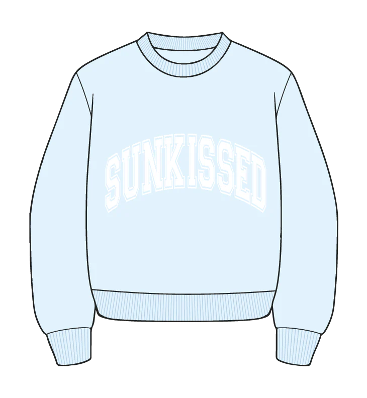 Sunkissed Collegiate Embroider Oversized Crewneck Sweatshirt