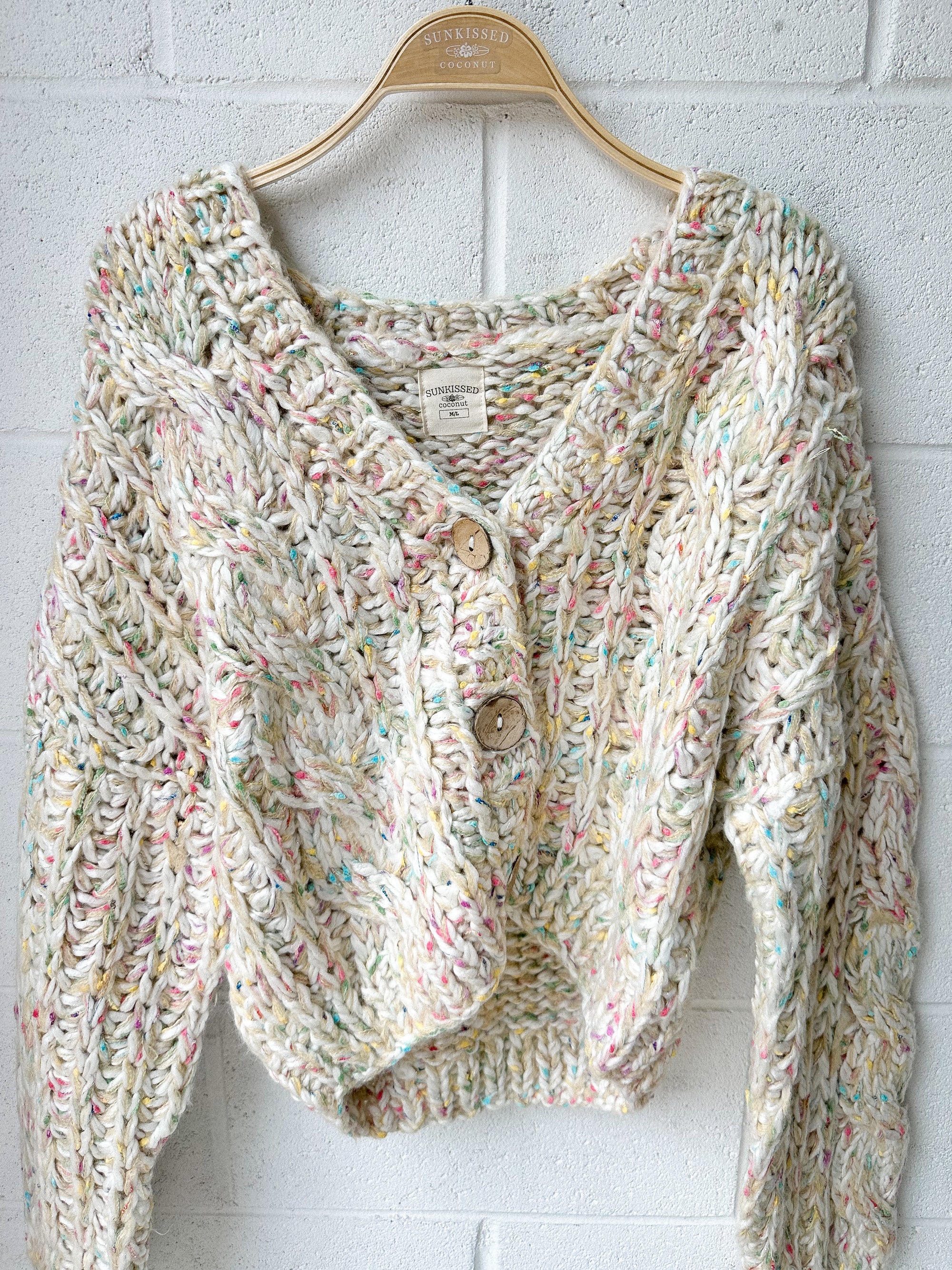 Handmade Chunky Knit Button Sweater