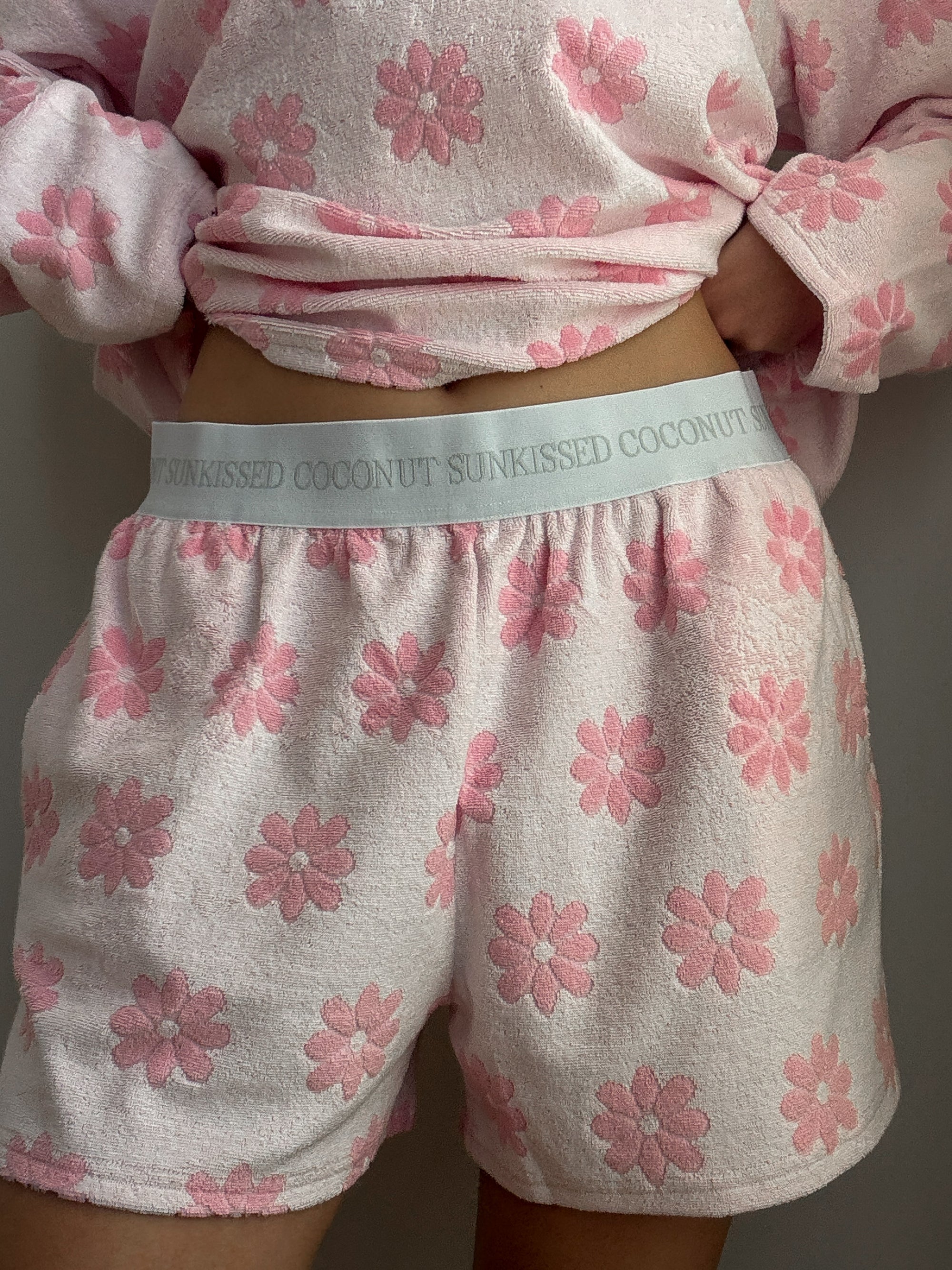 Pink Flower Pajama Shorts