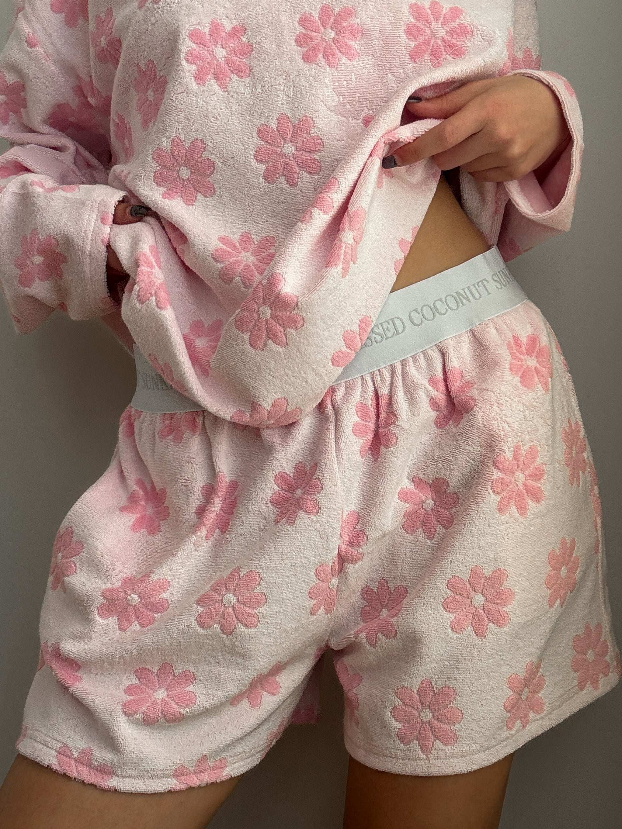 Pink Flower Pajama Shorts