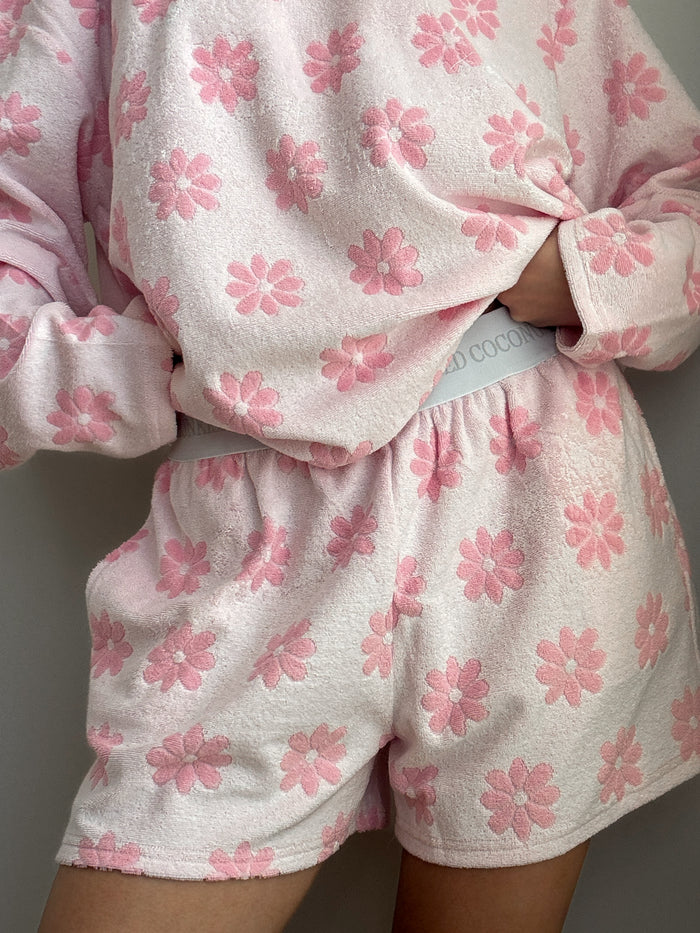 Pink Flower Pajama Shorts