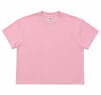 Blair Pink Basic Slightly Cropped Blank Tee