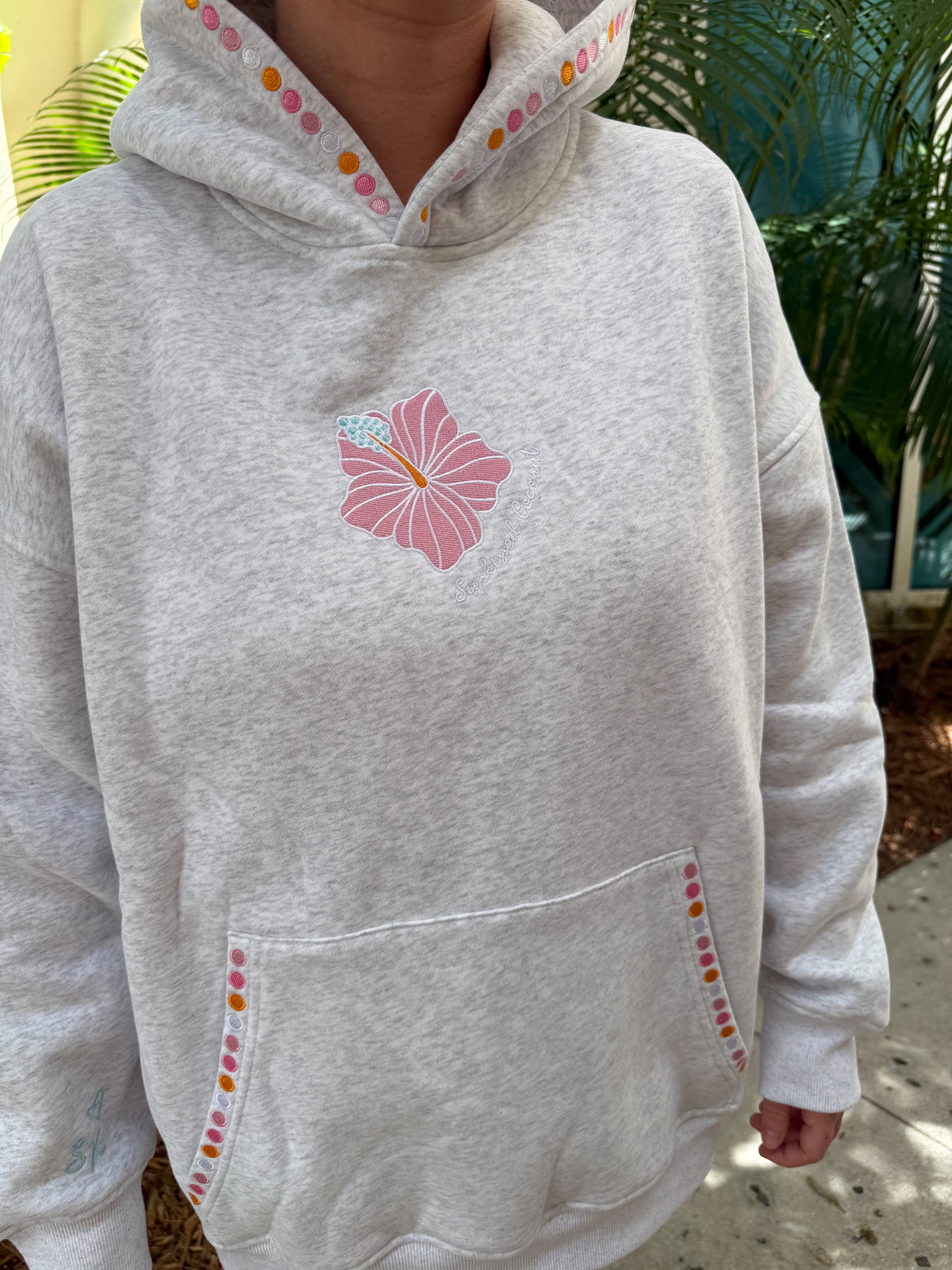 Golden Coast Bloom Embroidered Hoodie