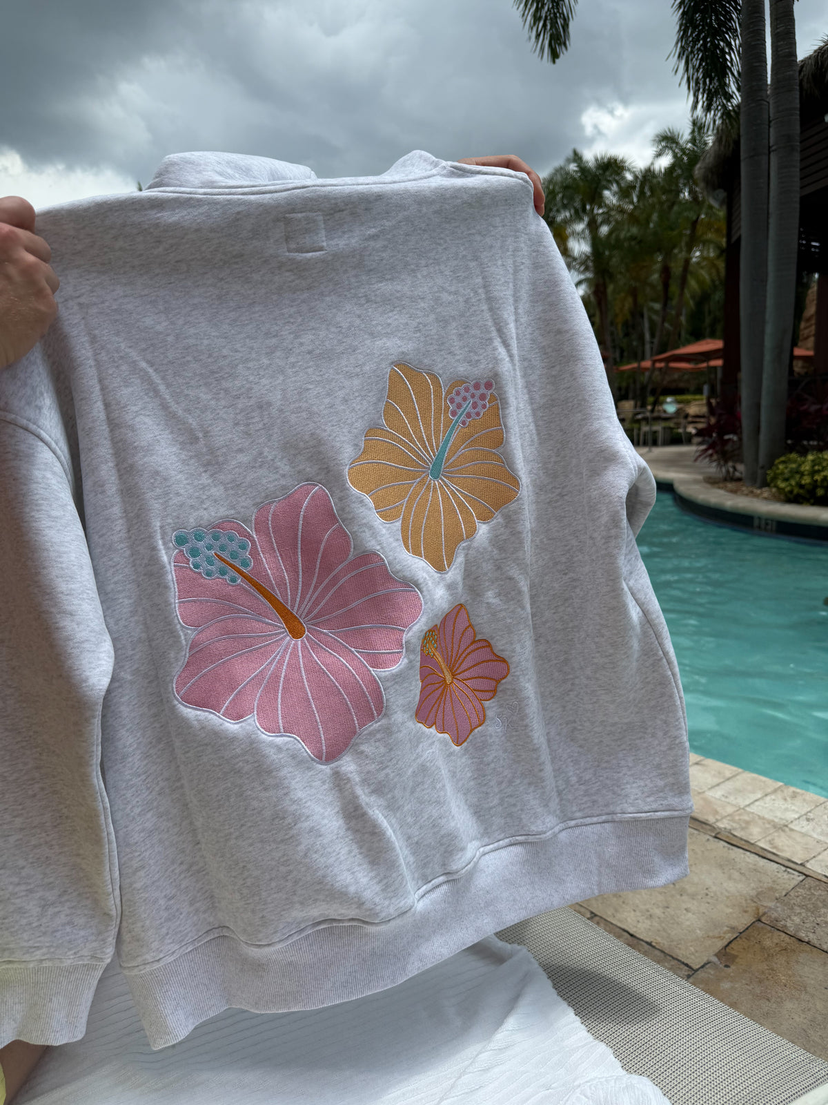 Golden Coast Bloom Embroidered Hoodie