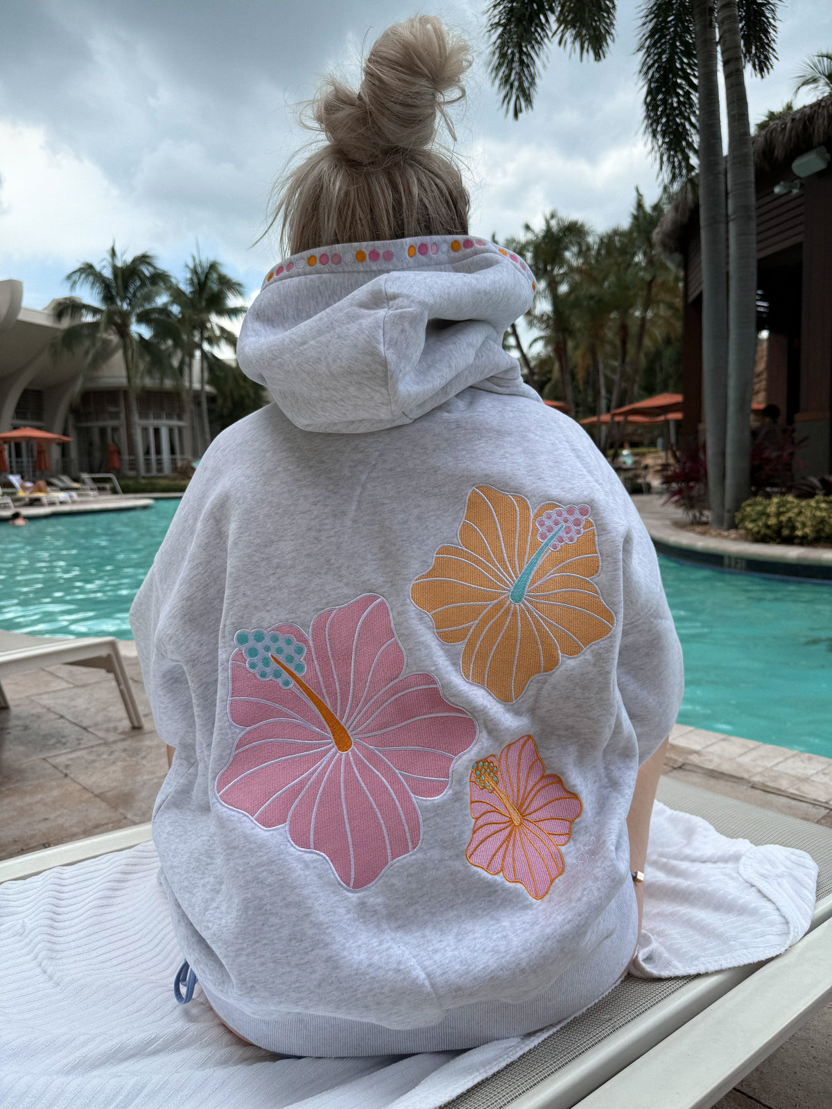 Golden Coast Bloom Embroidered Hoodie