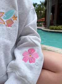 Island Flower Embroidered Hoodie