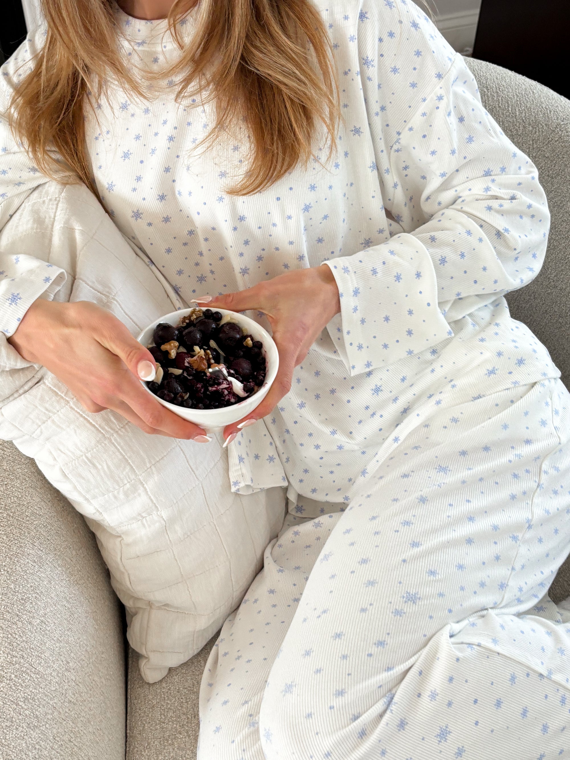 Snowflake Sunkissedcoconut Long Sleeve Pajama Top