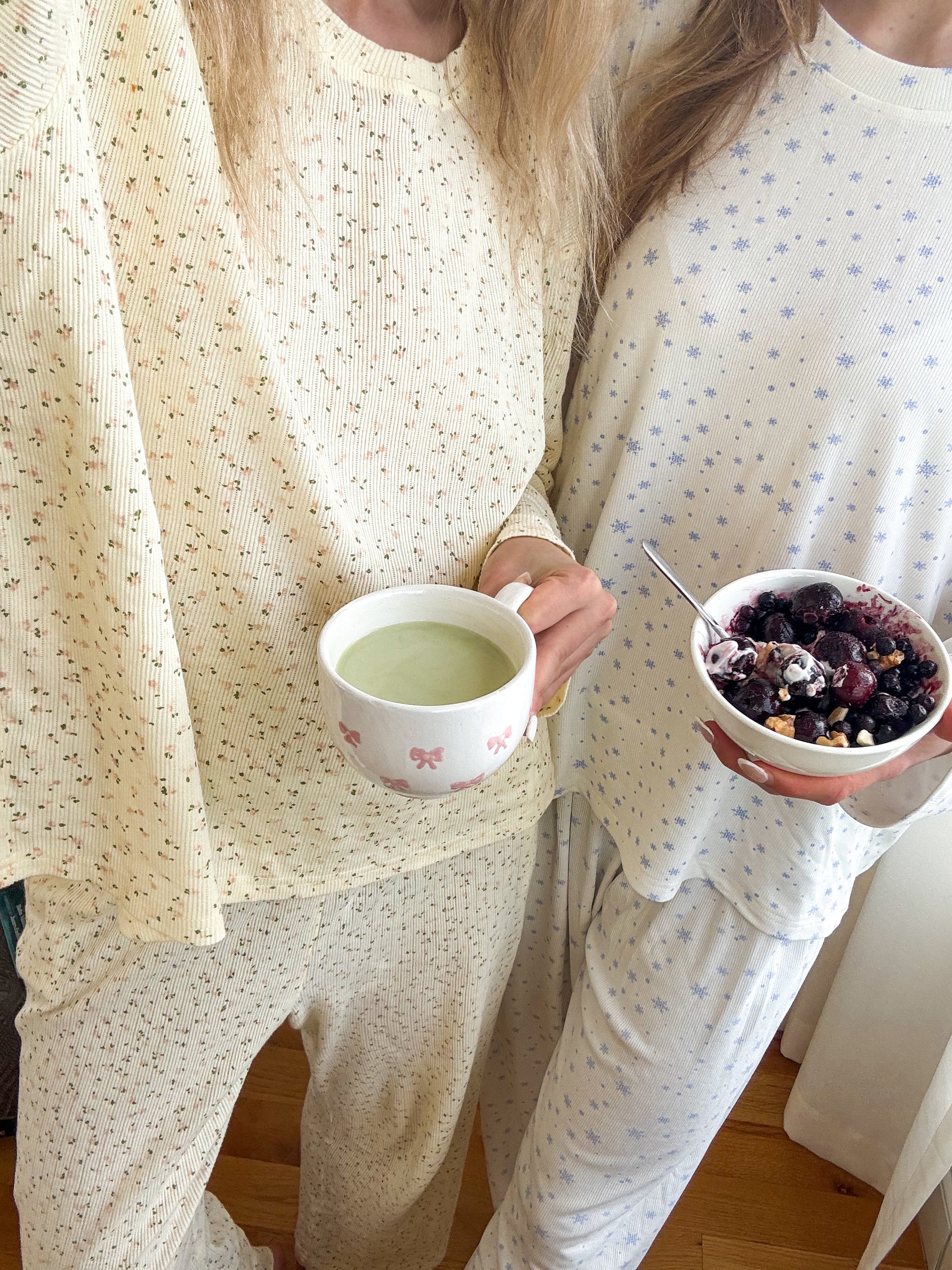 Lemon Floral Long Sleeve Pajama Top