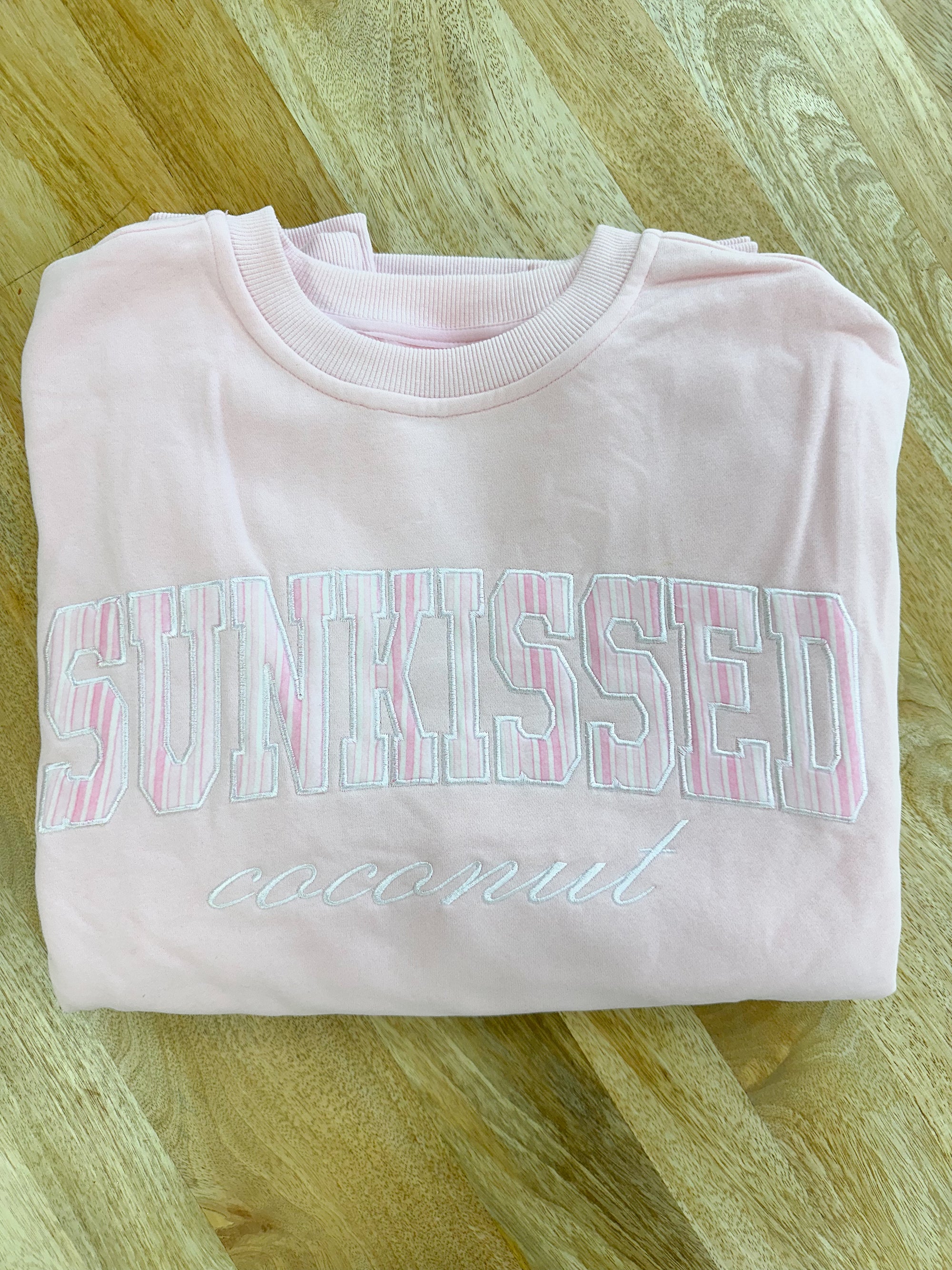 Light Pink Sunkissed In Vogue Striped Sweatshirt