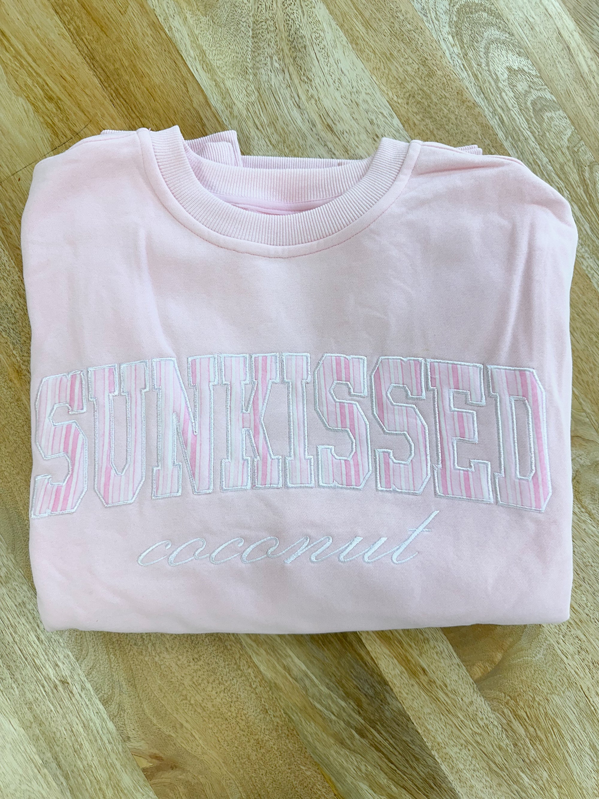 Light Pink Sunkissed In Vogue Striped Sweatshirt